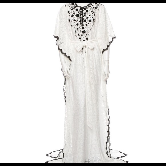 Oscar De La Renta Lace Kaftan Dress - Picture 2 of 3